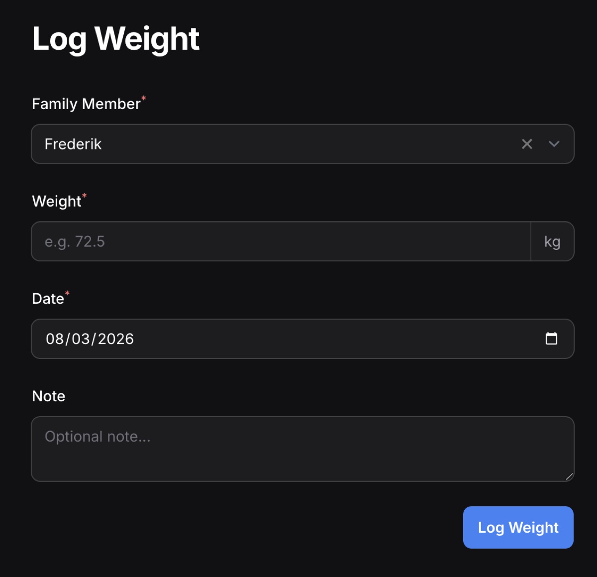 Log a Weight